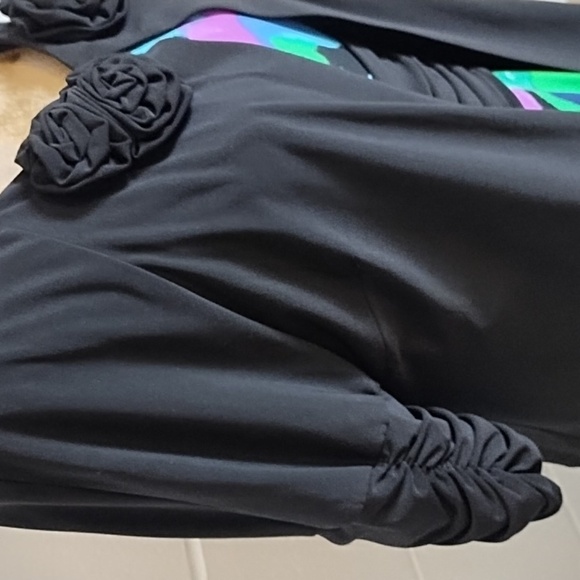 2 PC Perceptions NY Slinky Slip Over Tank Dress & Bolero Jacket  Rose Detail - Picture 3 of 12